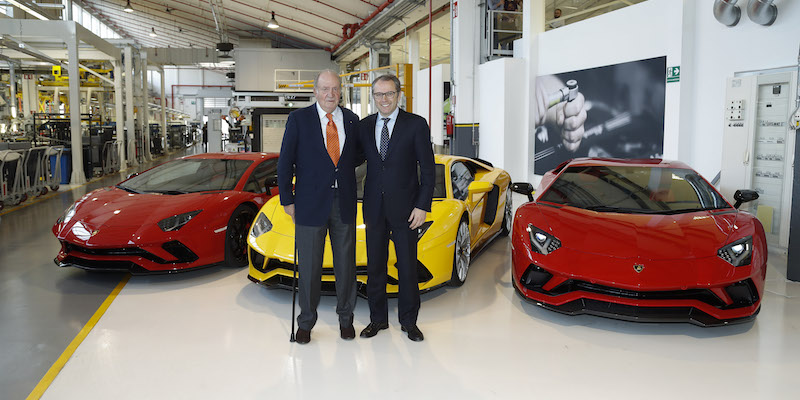Juan Carlos I of Bourbon Visits Lamborghini